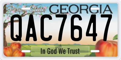 GA license plate QAC7647