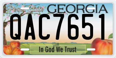 GA license plate QAC7651