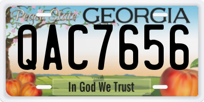 GA license plate QAC7656