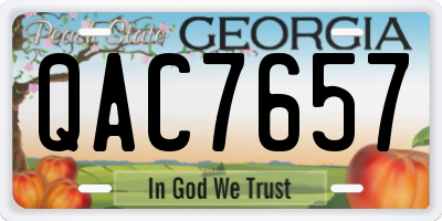 GA license plate QAC7657