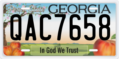 GA license plate QAC7658