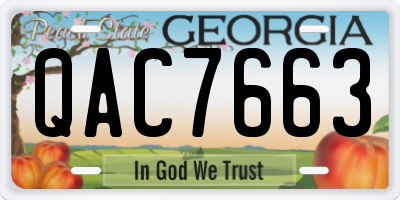 GA license plate QAC7663