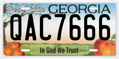 GA license plate QAC7666