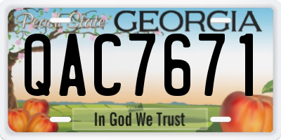 GA license plate QAC7671