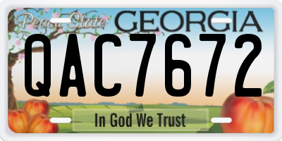 GA license plate QAC7672