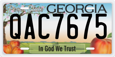 GA license plate QAC7675