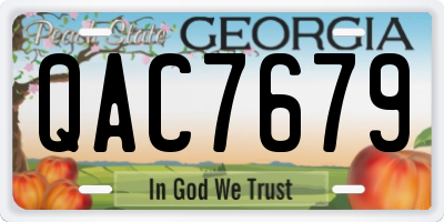 GA license plate QAC7679