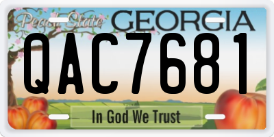 GA license plate QAC7681