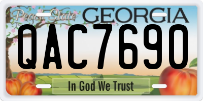 GA license plate QAC7690