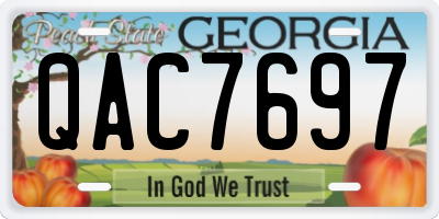GA license plate QAC7697