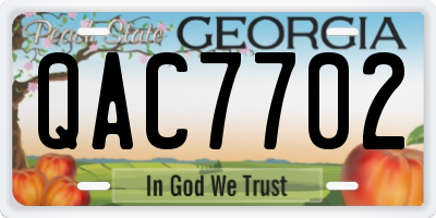 GA license plate QAC7702
