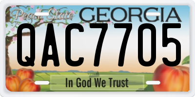 GA license plate QAC7705