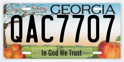 GA license plate QAC7707