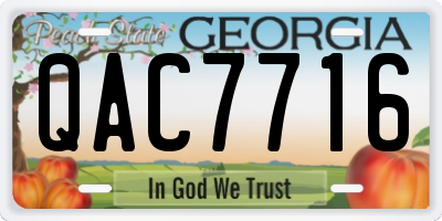 GA license plate QAC7716