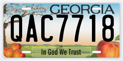 GA license plate QAC7718