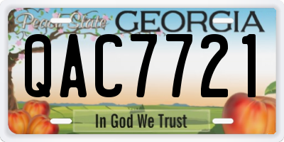 GA license plate QAC7721