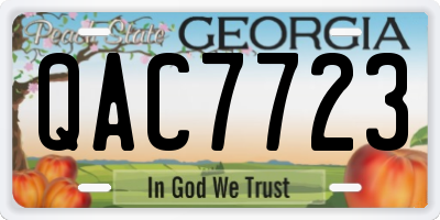 GA license plate QAC7723