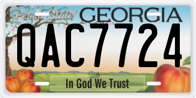 GA license plate QAC7724