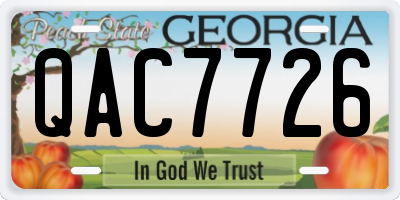 GA license plate QAC7726