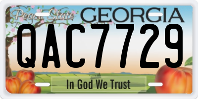 GA license plate QAC7729