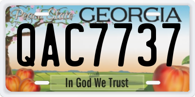 GA license plate QAC7737