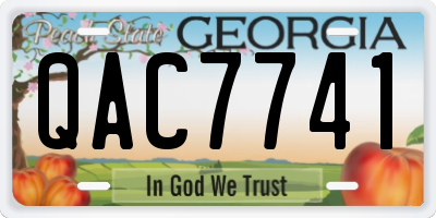 GA license plate QAC7741