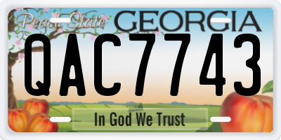 GA license plate QAC7743