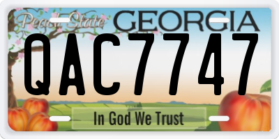 GA license plate QAC7747