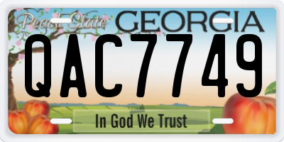 GA license plate QAC7749