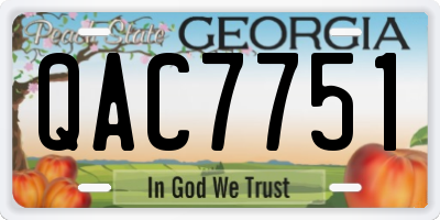 GA license plate QAC7751