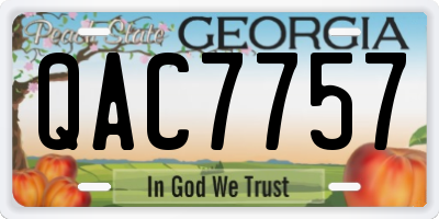 GA license plate QAC7757