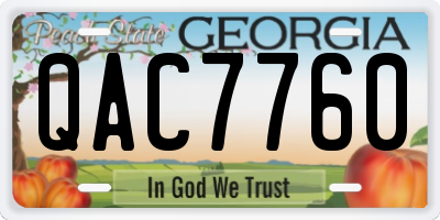 GA license plate QAC7760