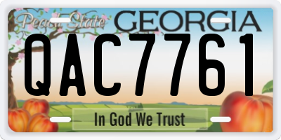 GA license plate QAC7761