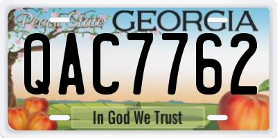 GA license plate QAC7762