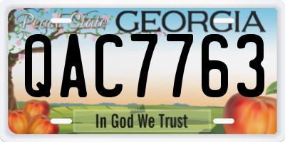 GA license plate QAC7763