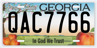 GA license plate QAC7766