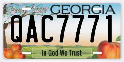 GA license plate QAC7771