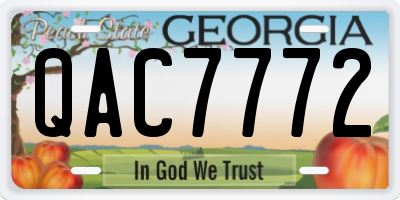 GA license plate QAC7772