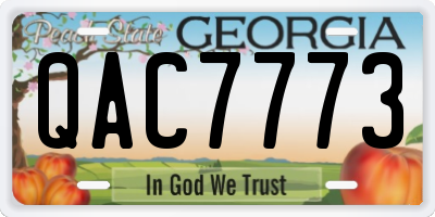 GA license plate QAC7773