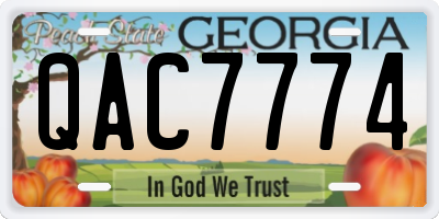 GA license plate QAC7774
