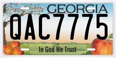 GA license plate QAC7775