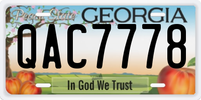 GA license plate QAC7778