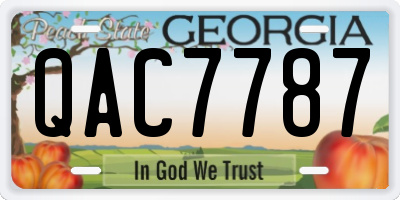 GA license plate QAC7787
