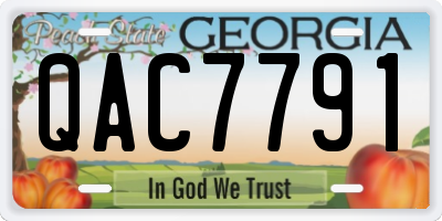 GA license plate QAC7791
