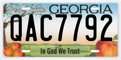 GA license plate QAC7792