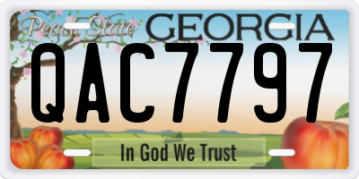 GA license plate QAC7797