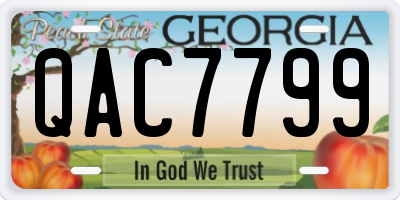 GA license plate QAC7799
