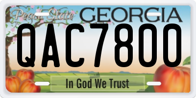 GA license plate QAC7800