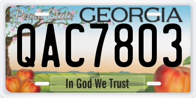 GA license plate QAC7803
