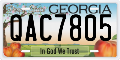 GA license plate QAC7805